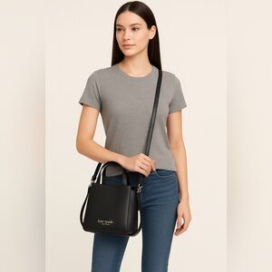Kate Spade Black Pebbled Leather Shoulder Bag (Missing “York”)